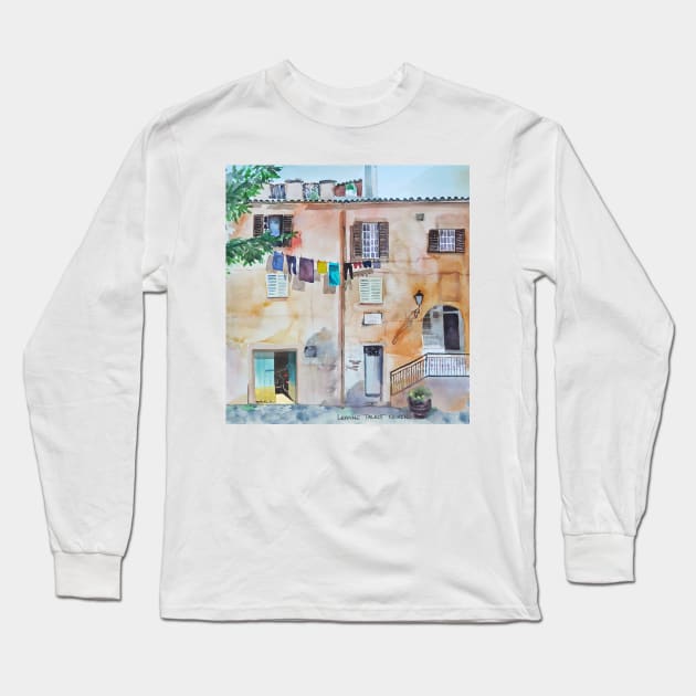A painted bike ride - La bicicletta Long Sleeve T-Shirt by LeanneTalbot